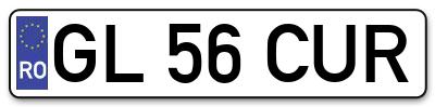 Placuta inmatriculare numar auto  GL-56-CUR, GL 56 CUR, GL56CUR