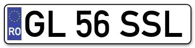 Placuta inmatriculare numar auto  GL-56-SSL, GL 56 SSL, GL56SSL