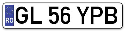 Placuta inmatriculare numar auto  GL-56-YPB, GL 56 YPB, GL56YPB