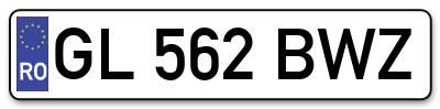Placuta inmatriculare numar auto  GL-562-BWZ, GL 562 BWZ, GL562BWZ