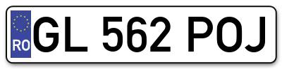 Placuta inmatriculare numar auto  GL-562-POJ, GL 562 POJ, GL562POJ