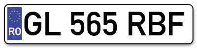 Placuta inmatriculare numar auto  GL-565-RBF, GL 565 RBF, GL565RBF