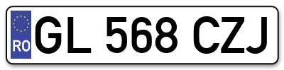 Placuta inmatriculare numar auto  GL-568-CZJ, GL 568 CZJ, GL568CZJ