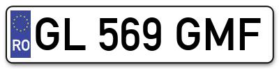 Placuta inmatriculare numar auto  GL-569-GMF, GL 569 GMF, GL569GMF