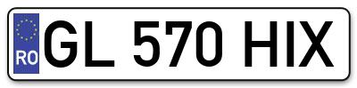 Placuta inmatriculare numar auto  GL-570-HIX, GL 570 HIX, GL570HIX