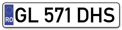 Placuta inmatriculare numar auto  GL-571-DHS, GL 571 DHS, GL571DHS