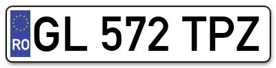 Placuta inmatriculare numar auto  GL-572-TPZ, GL 572 TPZ, GL572TPZ