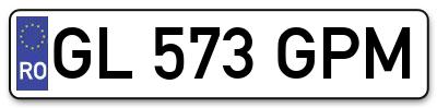 Placuta inmatriculare numar auto  GL-573-GPM, GL 573 GPM, GL573GPM