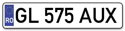Placuta inmatriculare numar auto  GL-575-AUX, GL 575 AUX, GL575AUX