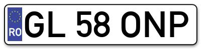 Placuta inmatriculare numar auto  GL-58-ONP, GL 58 ONP, GL58ONP