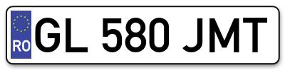 Placuta inmatriculare numar auto  GL-580-JMT, GL 580 JMT, GL580JMT