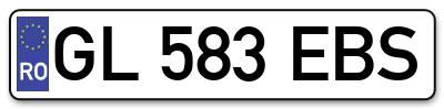 Placuta inmatriculare numar auto  GL-583-EBS, GL 583 EBS, GL583EBS