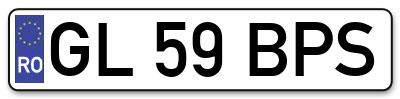 Placuta inmatriculare numar auto  GL-59-BPS, GL 59 BPS, GL59BPS