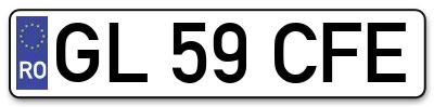 Placuta inmatriculare numar auto  GL-59-CFE, GL 59 CFE, GL59CFE
