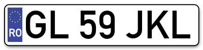 Placuta inmatriculare numar auto  GL-59-JKL, GL 59 JKL, GL59JKL