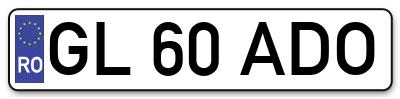 Placuta inmatriculare numar auto  GL-60-ADO, GL 60 ADO, GL60ADO