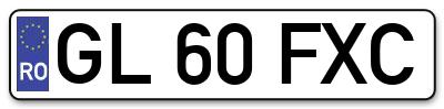 Placuta inmatriculare numar auto  GL-60-FXC, GL 60 FXC, GL60FXC