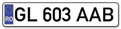 Placuta inmatriculare numar auto  GL-603-AAB, GL 603 AAB, GL603AAB