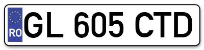 Placuta inmatriculare numar auto  GL-605-CTD, GL 605 CTD, GL605CTD