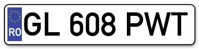 Placuta inmatriculare numar auto  GL-608-PWT, GL 608 PWT, GL608PWT