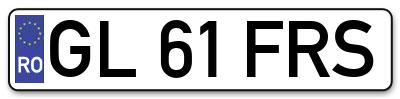 Placuta inmatriculare numar auto  GL-61-FRS, GL 61 FRS, GL61FRS