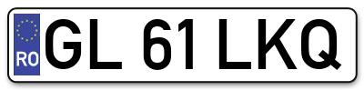 Placuta inmatriculare numar auto  GL-61-LKQ, GL 61 LKQ, GL61LKQ