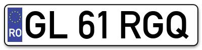 Placuta inmatriculare numar auto  GL-61-RGQ, GL 61 RGQ, GL61RGQ