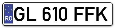 Placuta inmatriculare numar auto  GL-610-FFK, GL 610 FFK, GL610FFK