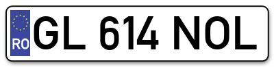 Placuta inmatriculare numar auto  GL-614-NOL, GL 614 NOL, GL614NOL