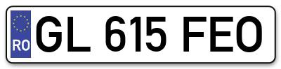 Placuta inmatriculare numar auto  GL-615-FEO, GL 615 FEO, GL615FEO