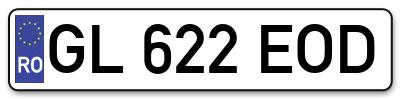 Placuta inmatriculare numar auto  GL-622-EOD, GL 622 EOD, GL622EOD