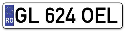 Placuta inmatriculare numar auto  GL-624-OEL, GL 624 OEL, GL624OEL