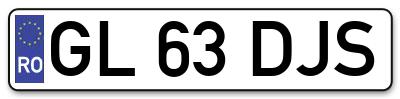 Placuta inmatriculare numar auto  GL-63-DJS, GL 63 DJS, GL63DJS