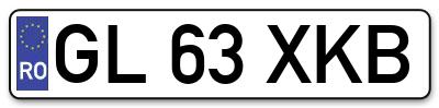 Placuta inmatriculare numar auto  GL-63-XKB, GL 63 XKB, GL63XKB