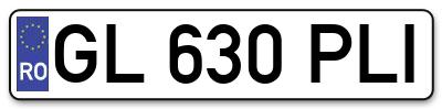 Placuta inmatriculare numar auto  GL-630-PLI, GL 630 PLI, GL630PLI