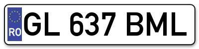 Placuta inmatriculare numar auto  GL-637-BML, GL 637 BML, GL637BML