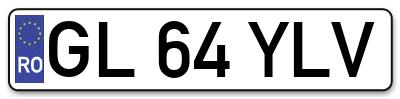 Placuta inmatriculare numar auto  GL-64-YLV, GL 64 YLV, GL64YLV