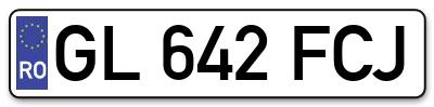 Placuta inmatriculare numar auto  GL-642-FCJ, GL 642 FCJ, GL642FCJ