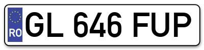Placuta inmatriculare numar auto  GL-646-FUP, GL 646 FUP, GL646FUP