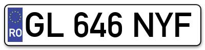 Placuta inmatriculare numar auto  GL-646-NYF, GL 646 NYF, GL646NYF