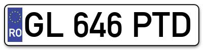 Placuta inmatriculare numar auto  GL-646-PTD, GL 646 PTD, GL646PTD