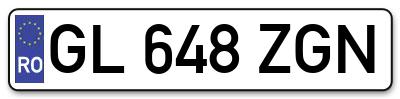Placuta inmatriculare numar auto  GL-648-ZGN, GL 648 ZGN, GL648ZGN