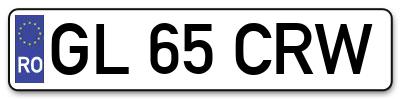 Placuta inmatriculare numar auto  GL-65-CRW, GL 65 CRW, GL65CRW