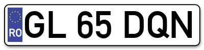 Placuta inmatriculare numar auto  GL-65-DQN, GL 65 DQN, GL65DQN