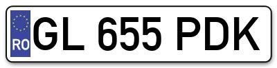 Placuta inmatriculare numar auto  GL-655-PDK, GL 655 PDK, GL655PDK