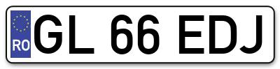 Placuta inmatriculare numar auto  GL-66-EDJ, GL 66 EDJ, GL66EDJ