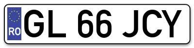Placuta inmatriculare numar auto  GL-66-JCY, GL 66 JCY, GL66JCY