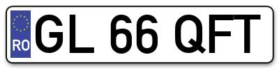 Placuta inmatriculare numar auto  GL-66-QFT, GL 66 QFT, GL66QFT