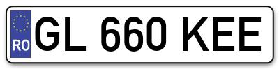 Placuta inmatriculare numar auto  GL-660-KEE, GL 660 KEE, GL660KEE