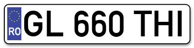 Placuta inmatriculare numar auto  GL-660-THI, GL 660 THI, GL660THI